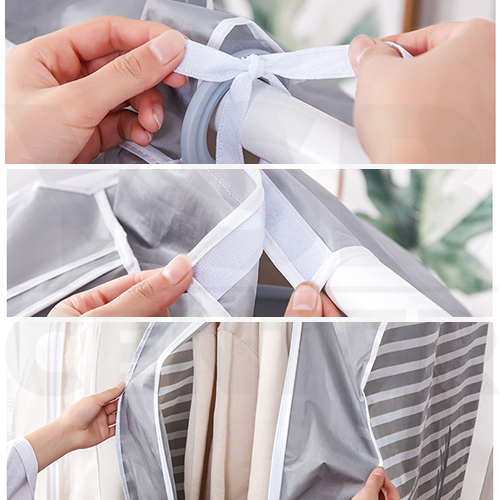 CASSA ถุงคลุมเสื้อ พลาสติกคลุมเสื้อ ถุงคลุมสูท ถุงคลุมเสื้อกันฝุ่น พิมพ์ลาย ขนาด 60 X 90 X 60 cm.