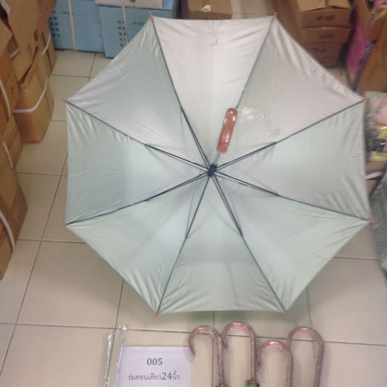 ร่มตอนเดียว24นิ้ว ด้ามพลสติกลายไม้ รหัส005
