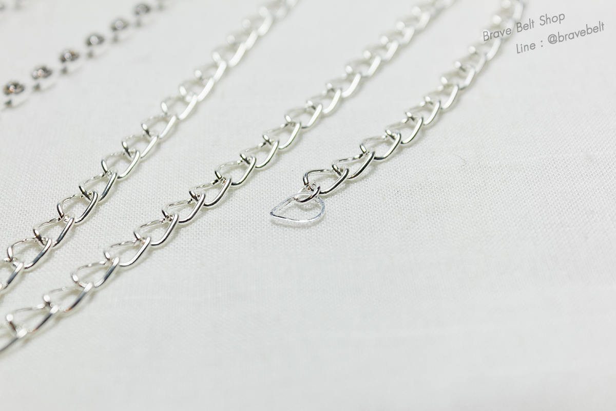 เข็มขัดสายสร้อยสวย โซ่คล้องเอวยาว เพชรสี่เหลี่ยม