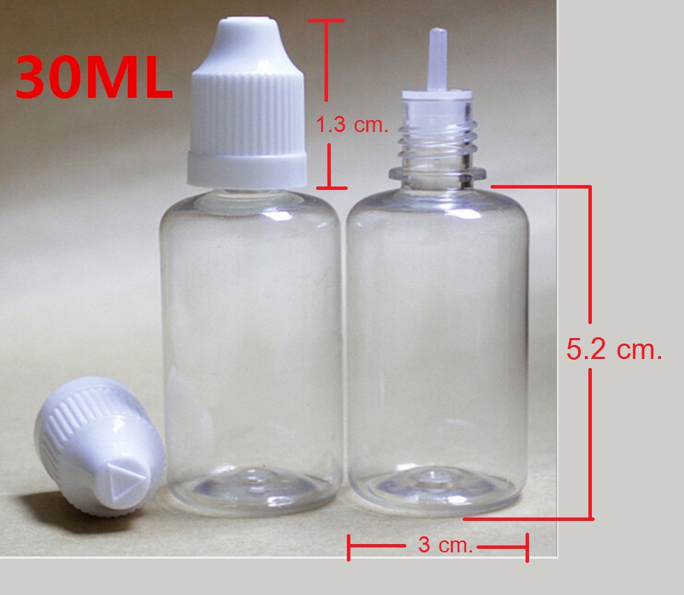 30ml PET ขวดหยดใส ฝาดับเบิ้ลล็อค