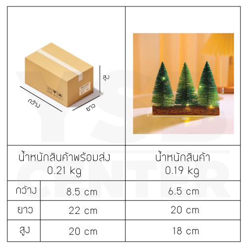 ต้นคริสต์มาสตกแต่ง ต้นคริสต์มาสปลอม Christmas Tree มาพร้อมไฟ LED สายไฟยาว 1 เมตร B1S125 - B1S126