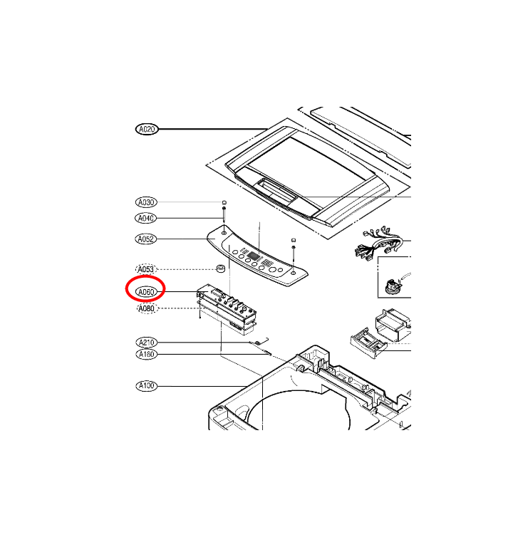 แผงวงจรเครื่องซักผ้า บอร์ดเครื่องซักผ้าฝาบนแอลจี LG พาร์ท EBR77104113 ใช้กับรุ่น T1103TEDTM , WF-T1265TD , WF-T1465TD