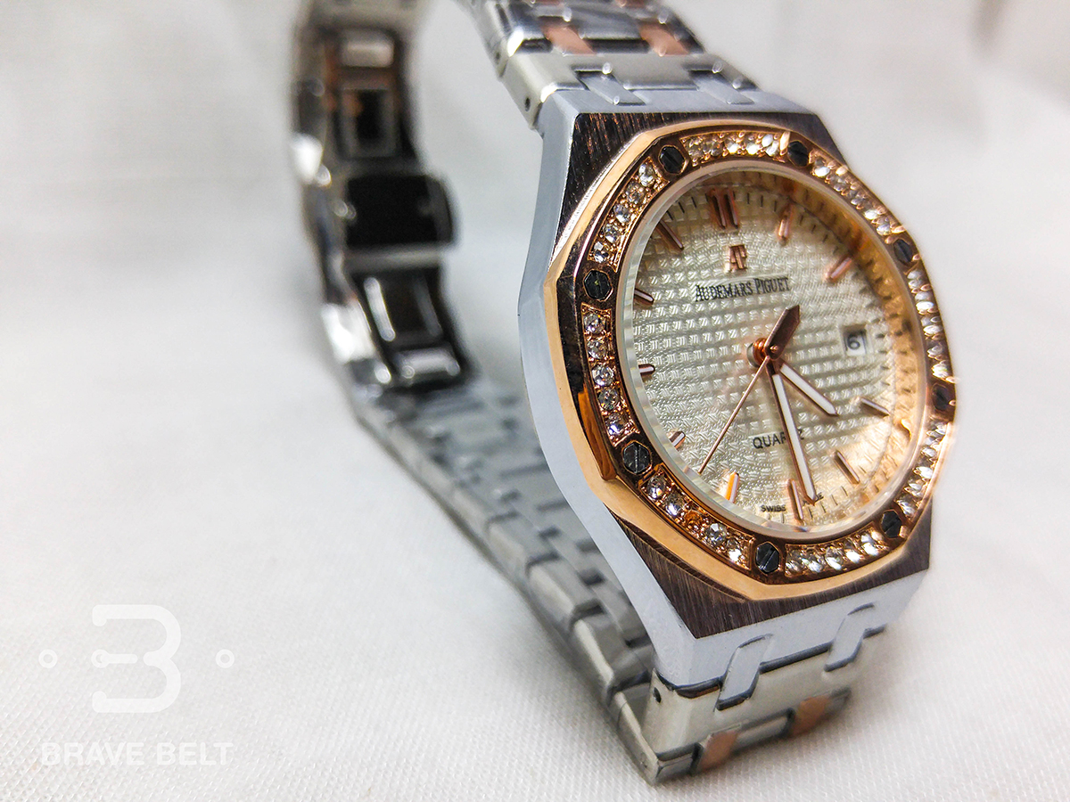 นาฬิกา Audemars Piguet Top mirrorกรอบทองประดับเพชร สีเงิน
