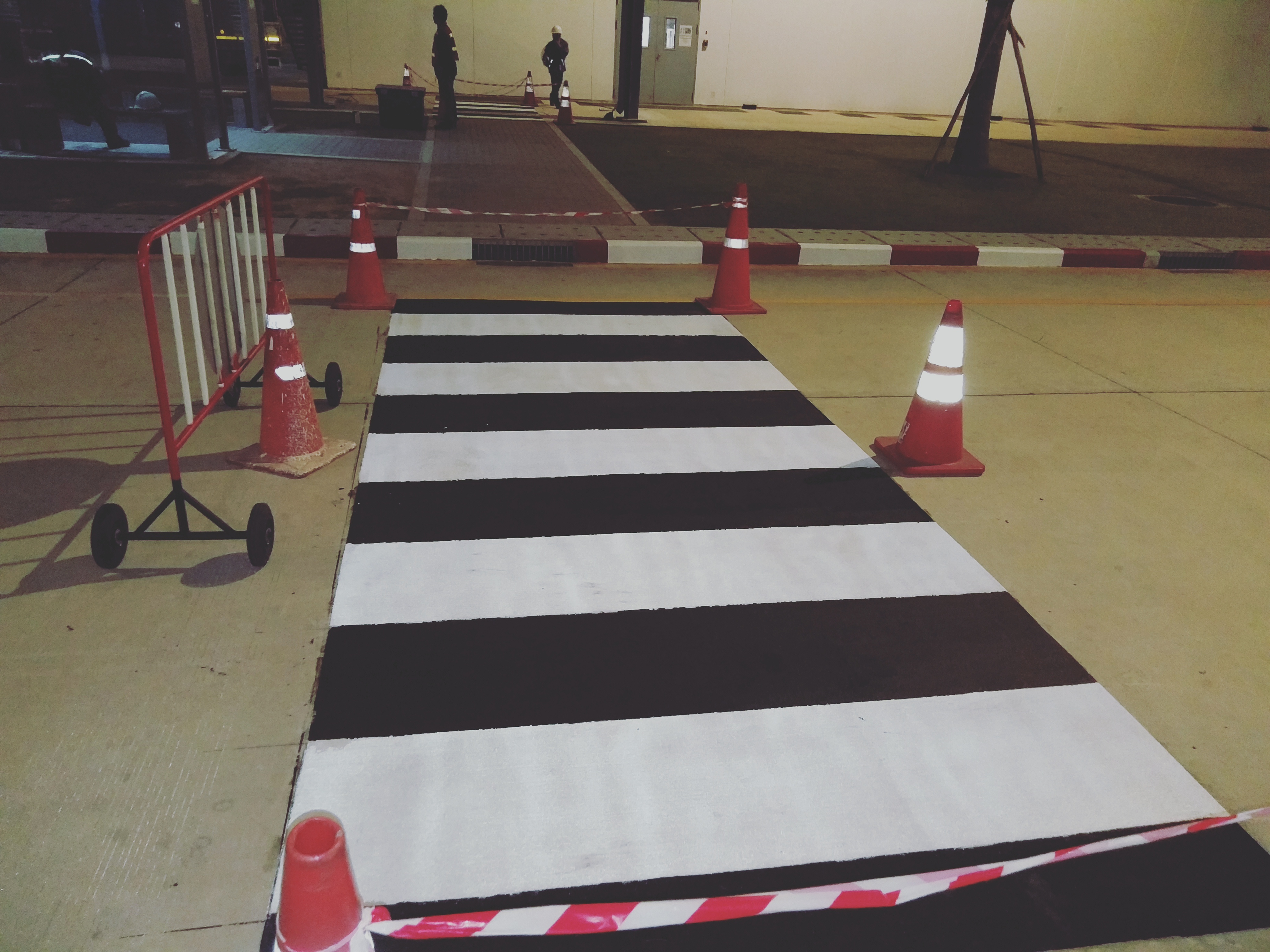 ทางม้าลายข้ามถนน Zebra crossing ทางม้าลายสีขาว-ดำ