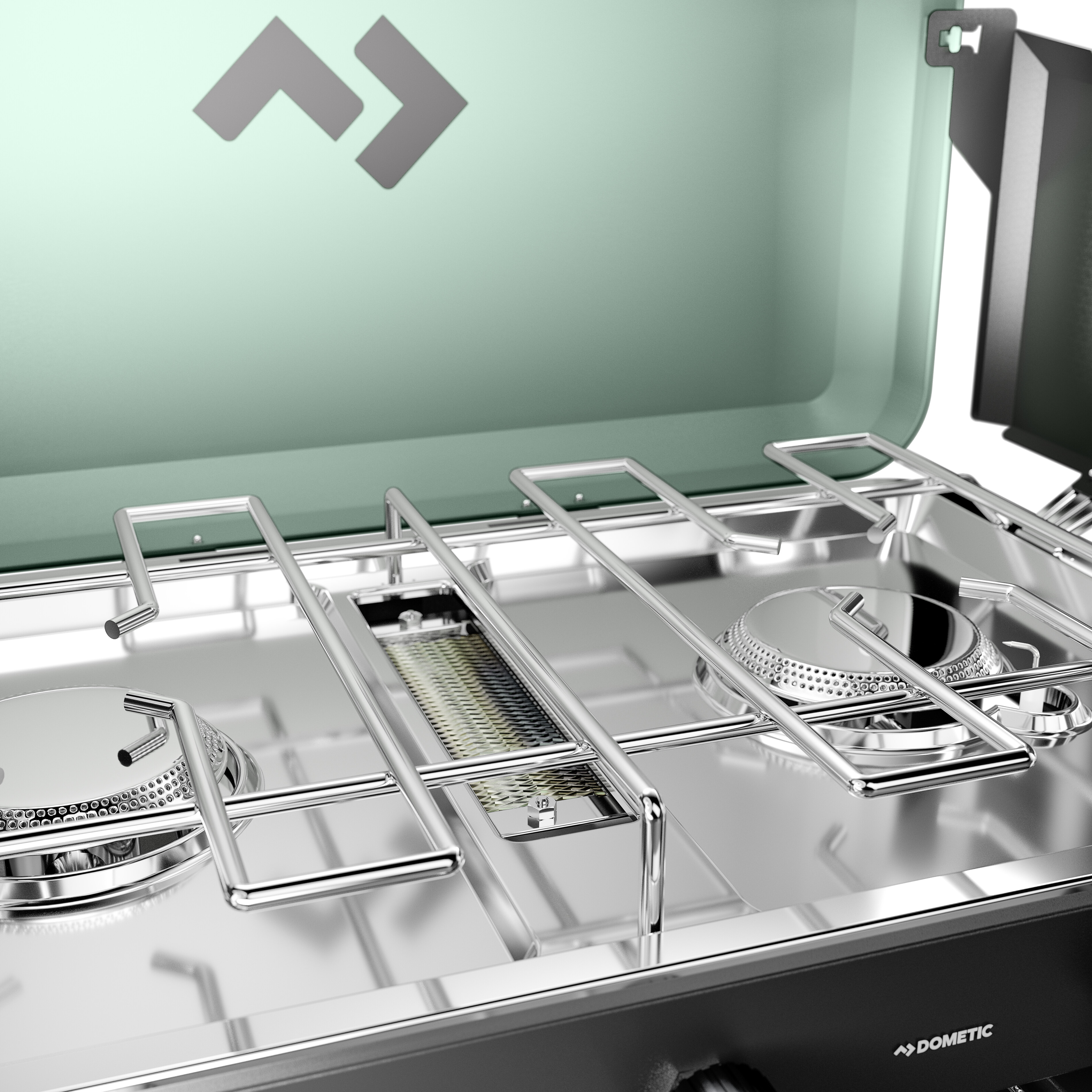 Dometic CSG103 PORTABLE GAS STOVE WITH GRILL เตาแก๊สพกพา 3 หัว พร้อมที่ Grill ด้านล่าง