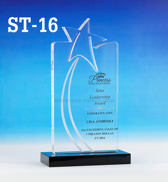 Code: ST-16 โล่อะคริลิค ความสูงตัวโล่ 7 -10 นิ้ว ความหนาอะคริลิค 15 มม. พร้อมเลเซอร์ข้อความและโลโก้ ลงสีได้ไม่เกิน 2 สี ***ราคาเริ่มต้นที่ 800 บาท (ความสูง 7 นิ้ว เมื่อสั่งสินค้า 5 ชิ้น ขึ้นไป)***