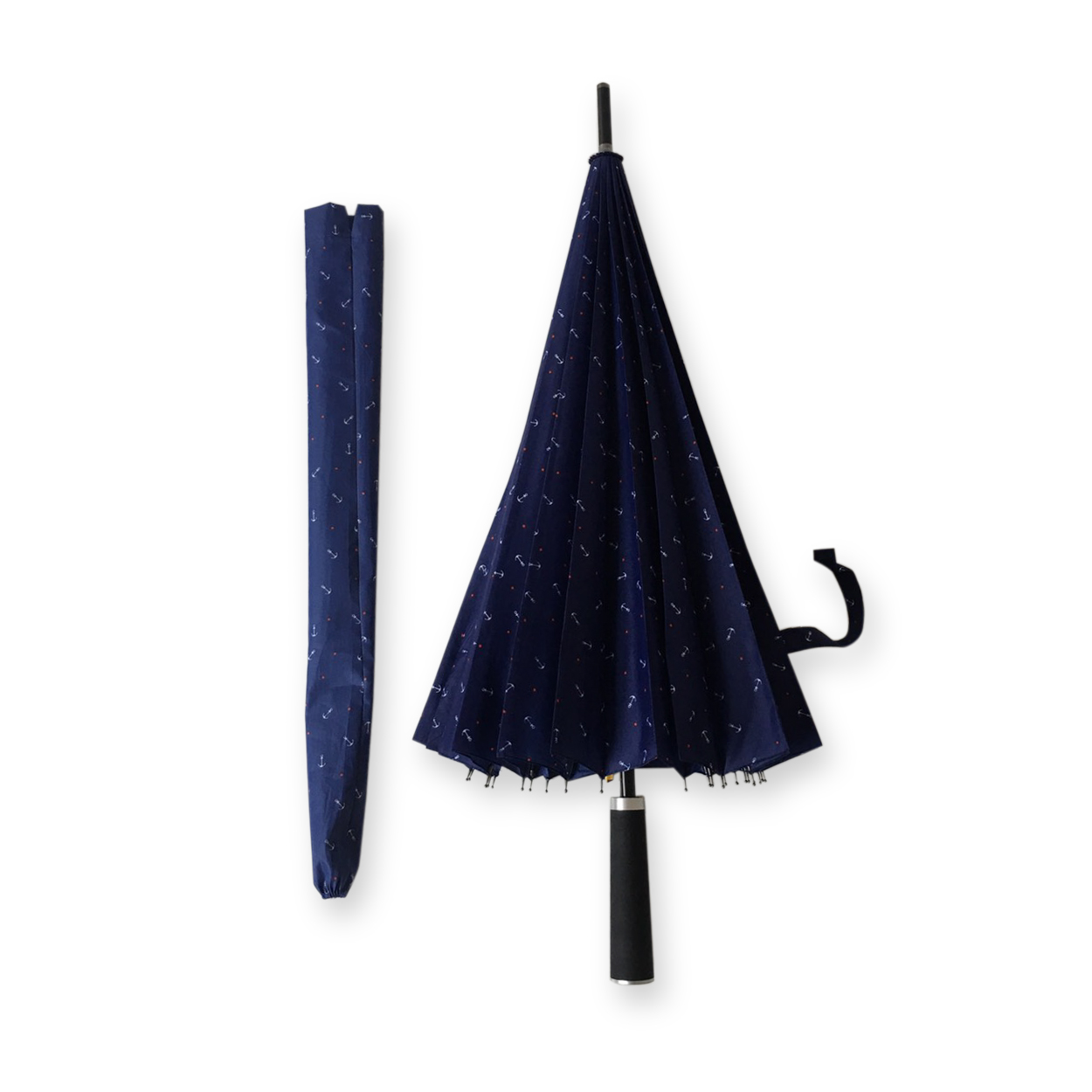 ร่มด้ามตรง23นิ้ว24ก้านลายสมอเรือ