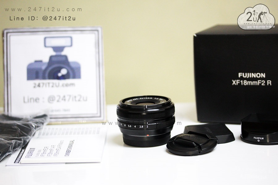 เลนส์ Fujinon 18mm f2 ยกกล่อง สีดำ