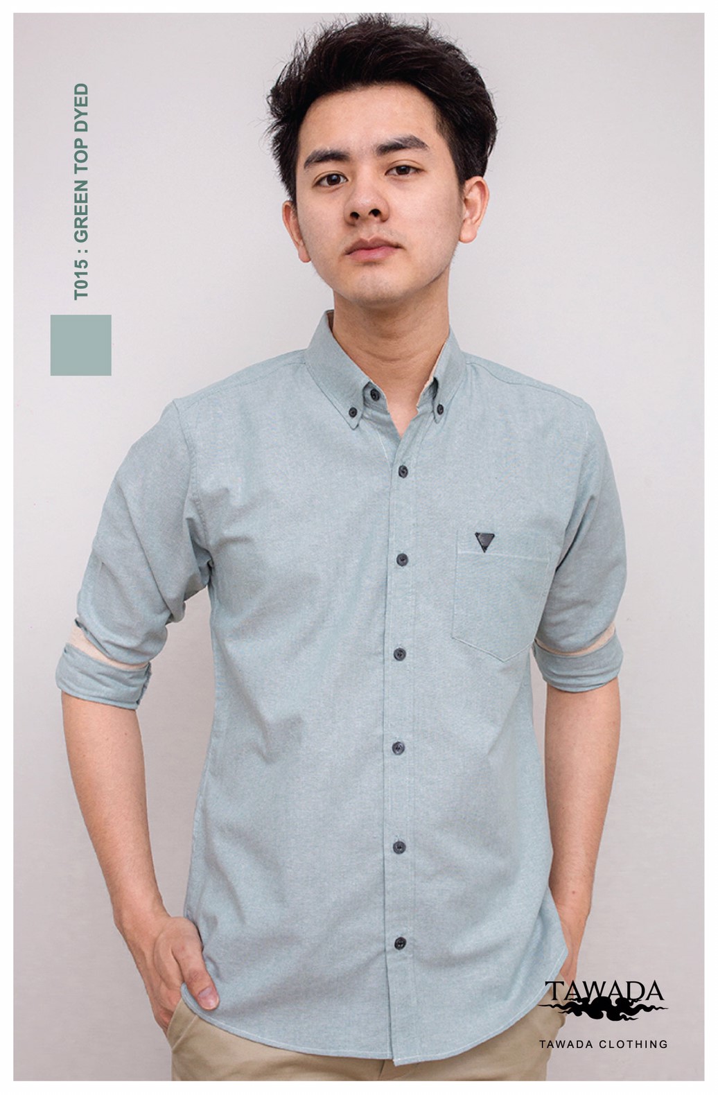 T015 สีเขียวท๊อปดราย STANDARD SLIM-FIT