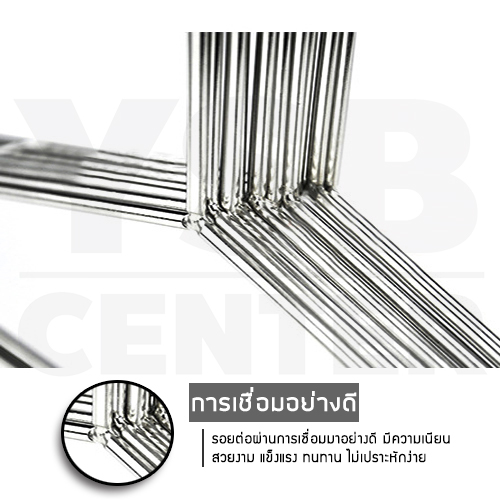 ไม้แขวนเสื้อ 2in1 สแตนเลส หนาพิเศษ 43cmx20cmx4mm (แพ็คละ 10 อัน) รุ่น CB0023-HS-430405-10