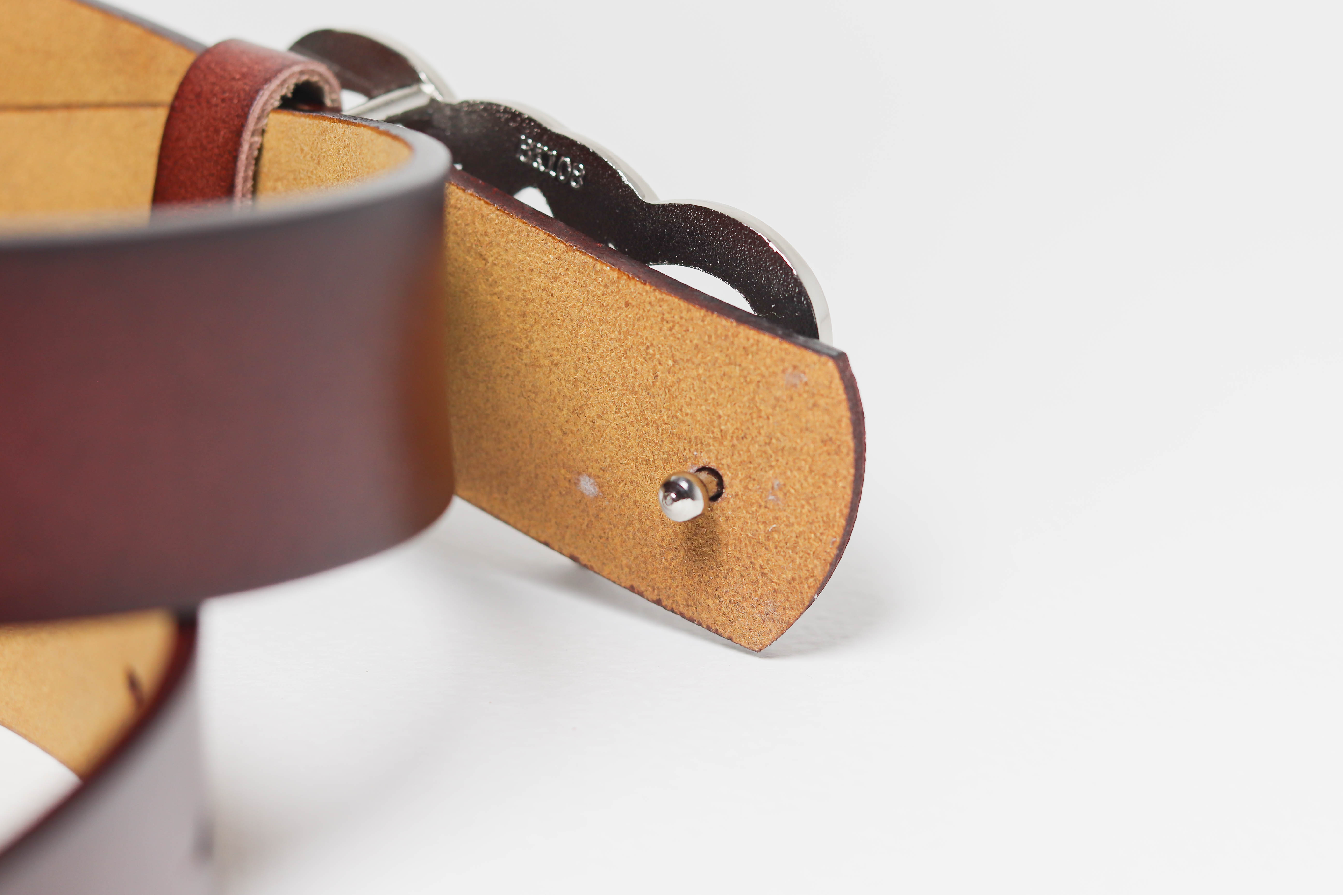 เข็มขัดหนังแท้แฟชั่น หัวเข็มขัดรูปหัวใจน่ารักมาก