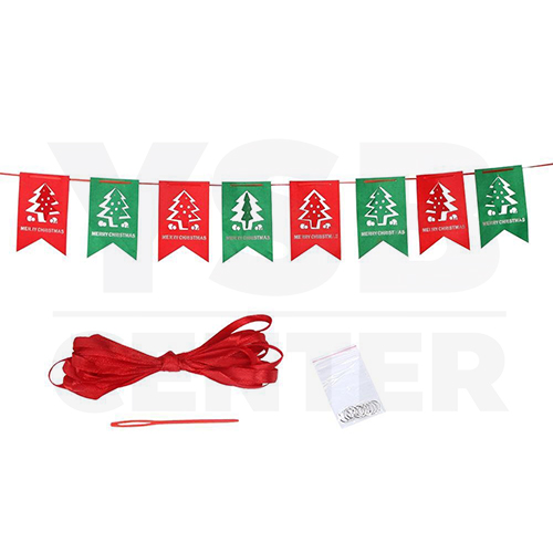 ธงอักษร ธงประดับวันคริสต์มาส ธงคริสต์มาส ธงแขวนประดับ ธงสี่เหลี่ยม คริสต์มาส ยาว 3 เมตร