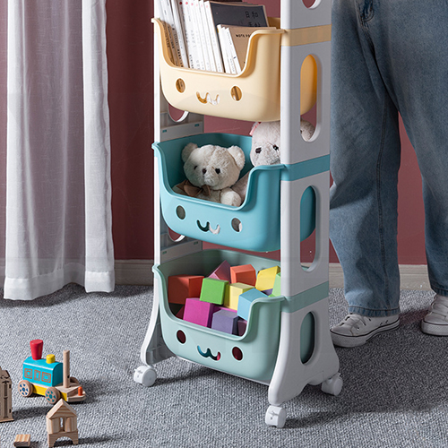 ชั้นวาง ชั้นวางของพลาสติก ชั้นวางของเด็ก ชั้นวางอเนกประสงค์ พร้อมล้อ