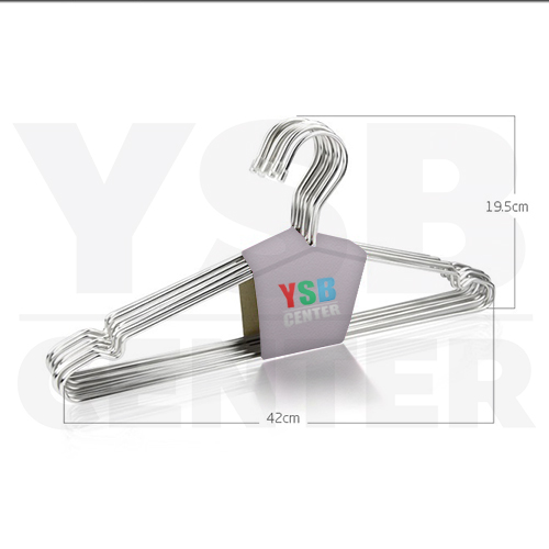 ไม้แขวนสแตนเลส ไม้แขวนเสื้ออเนกประสงค์ หนาพิเศษ 4 mm. (แพ็คละ 10 อัน) รุ่น CB0021-H-42040-10