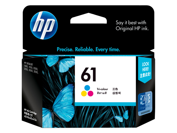 HP 61 ตลับหมึกอิงค์เจ็ท 3สี Tri-Color Original Ink Cartridge (CH562WA)