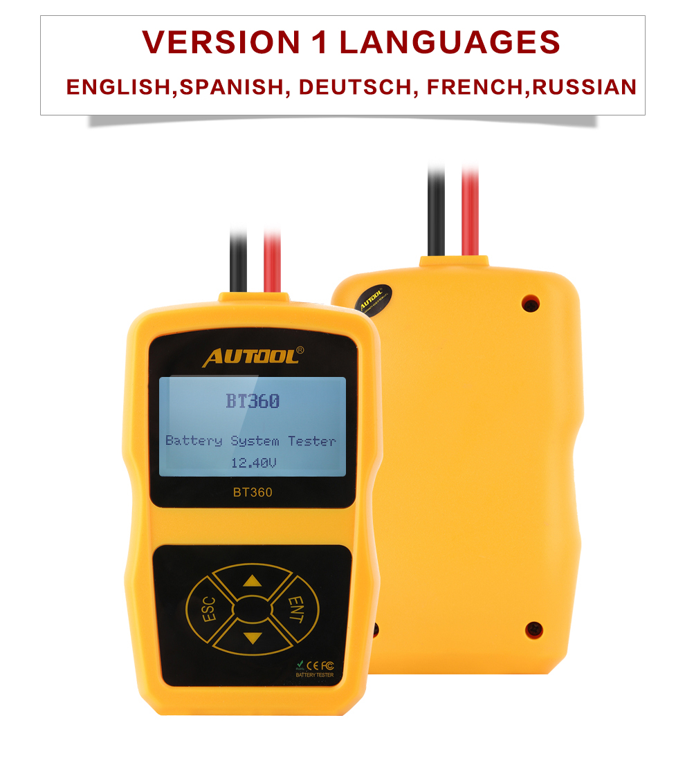 เครื่องทดสอบแบตเตอรี่รถยนต์ AUTOOL BT-360