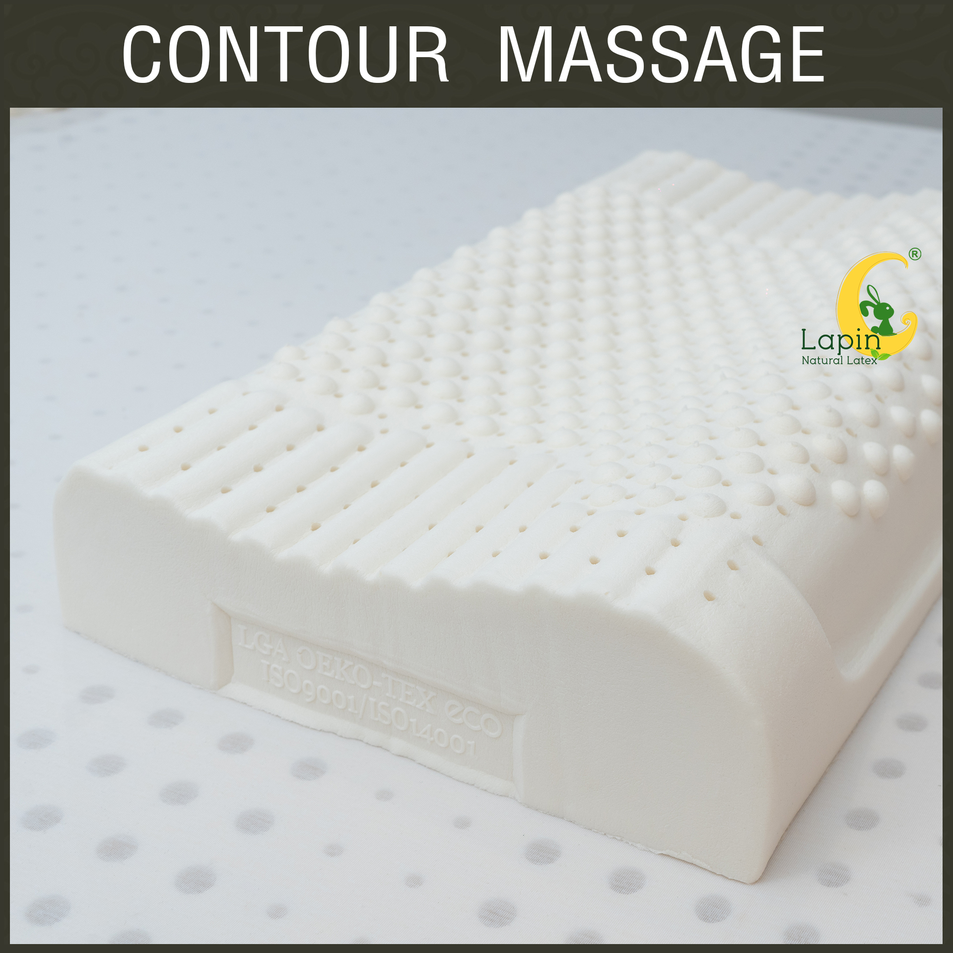 ชุดของขวัญ หมอนยางพาราแท้ 100% (LAPIN) รุ่น คอนทัวร์มาสสาจ (CM) 2 ใบ สุดคุ้ม