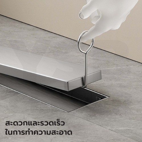 รางระบายน้ำ สแตนเลส 304 กันกลิ่น กันแมลง รางระบายน้ำ 2in1 ปูกระเบื้องบนฝาท่อได้ ขนาด 30 cm รุ่น CL0009 - CL0016