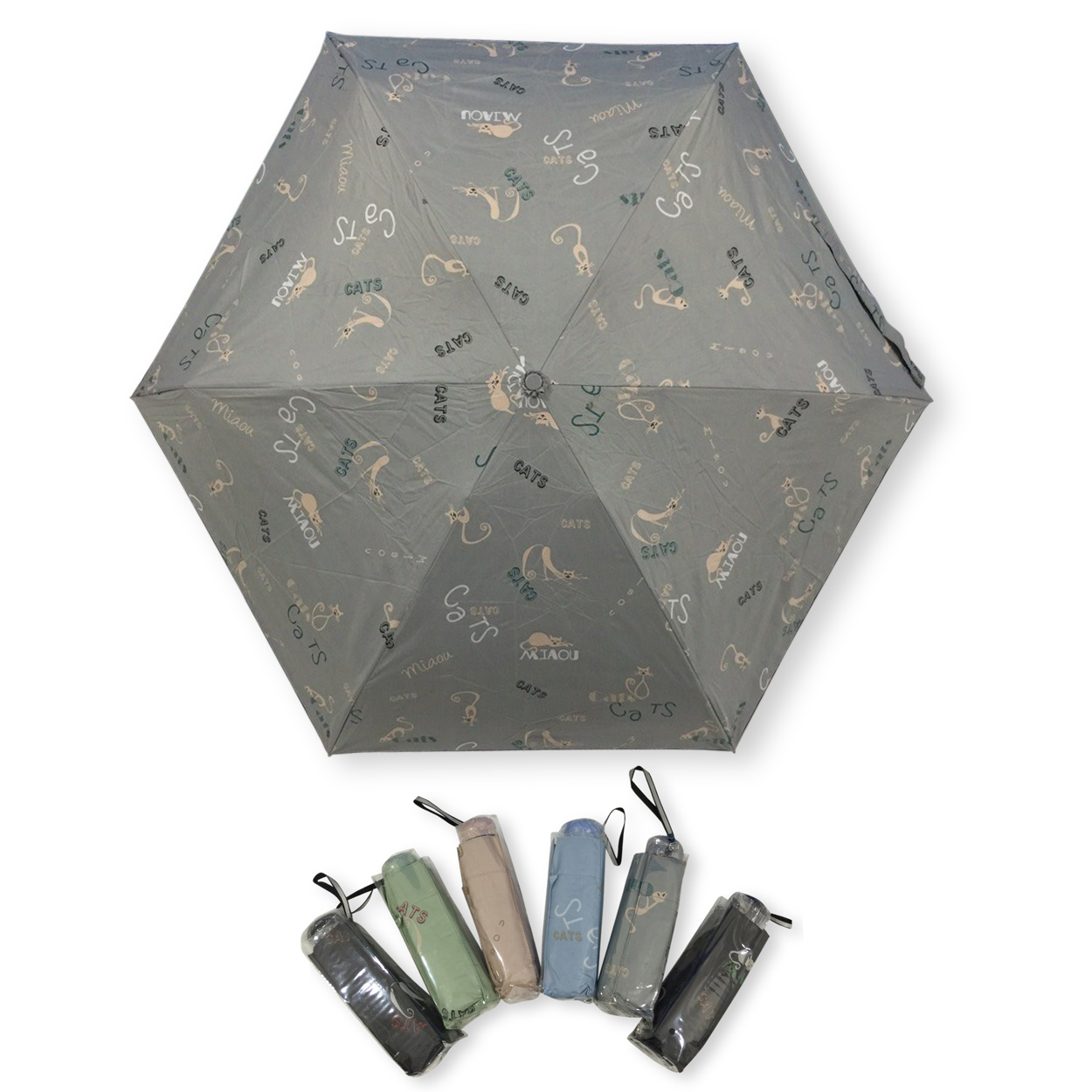 ร่มGBU5ตอนรหัส GM546ยูวีสีดำ นํ้าหนักเบา