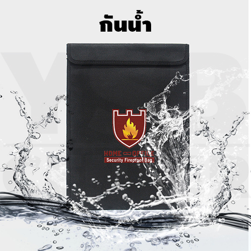 กระเป๋า กระเป๋าเก็บเอกสาร ทนไฟ กันน้ำ กระเป๋าทำงาน ซองกระเป๋าขนาด A4 (สีดำ)รุ่นJ2L012-A428X38-B