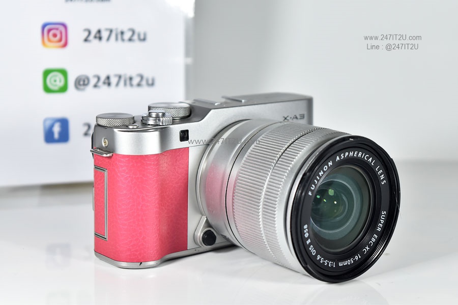 Fujifilm X-A3 พร้อมเลนส์ 16-50mm f3.5-5.6 สีชมพู