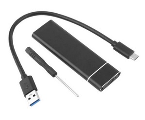USB 3.1 to M.2 NGFF SSD Mobile Hard Disk Box Adapter Card External Enclosure Case for m2 SATA SSD USB 3.1 2230/2242/2260/2280(Black)
