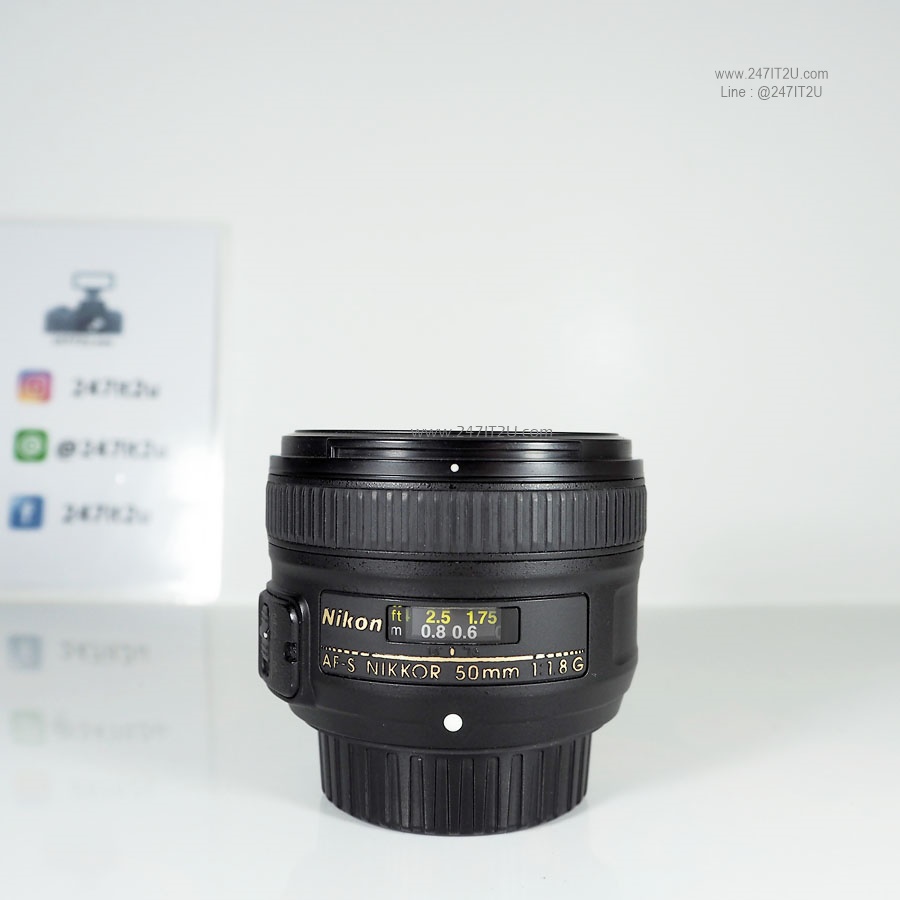 ขายเลนส์ Nikon 50mm f 1.8G มีกล่อง เครื่องศูนย์ สีดำ