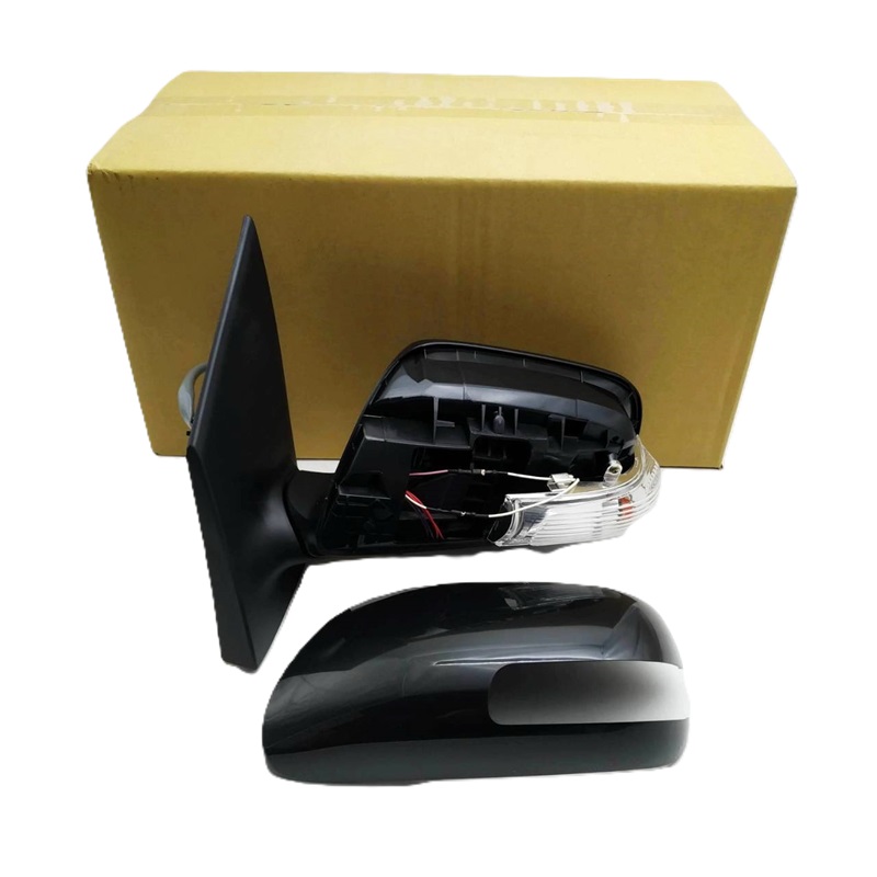 กระจกมองข้าง TOYOTA VIOS(วีออส) Gen2 รุ่นปรับ+พับไฟฟ้า มีไฟเลี้ยว 7สาย สีดำ(งานไม่ทำสี) ปี2007-2012 -ราคาต่อข้าง-