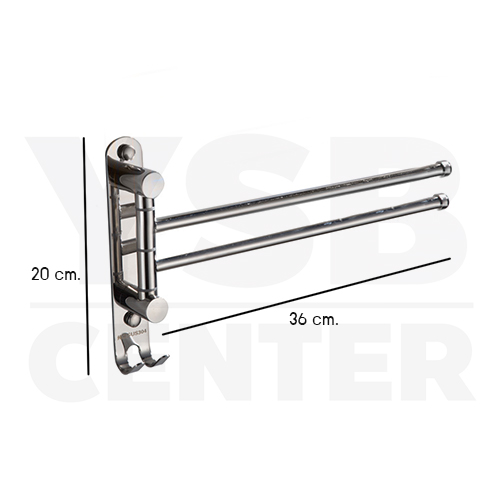 CASSA ราวแขวนสแตนเลส304 ราวแขวนผ้าสแตนเลส ราวแขวนผ้าในห้องน้ำแบบบาร์ หมุนได้ 180 องศา