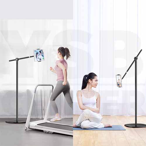 ขาตั้งมือถือ ขาตั้งแท็บเล็ต ที่ยึดมือถือ ที่ยึดแท็บเล็ต แบบตั้งพื้น ฐานแข็งแรง ปรับหมุนได้ รุ่น J1L032-L18-MT-B