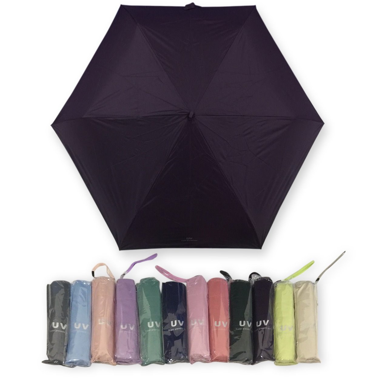 ร่มGBU3ตอนแบนเบารหัสGM345ยูวีดำ