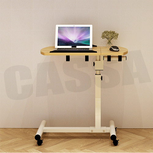 CASSA โต๊ะคอมพิวเตอร์ โต๊ะอ่านหนังสือ อเนกประสงค์ สอดใต้เตียง ปรับระดับ+ล้อเลื่อน 60X40cm