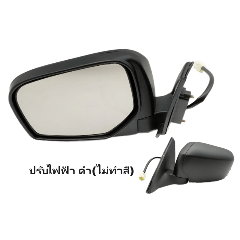 กระจกมองข้าง MITSUBISHI TRITON(ไทรทัน) รุ่นปรับไฟฟ้า 3สาย สีดำ(งานไม่ทำสี) ปี2005-2014 -ราคาต่อข้าง-