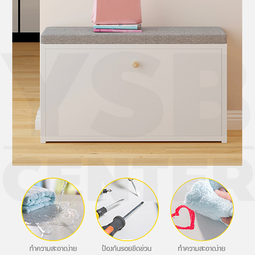 CASSA ชั้นวางรองเท้า ชั้นวางรองเท้าพร้อมที่นั่ง ตู้รองเท้า ฝาเปิด – ปิด ความยาว 81 cm. แบบ 2 ชั้น