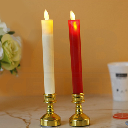 เทียน LED แบบใส่ถ่าน ชุดเชิงเทียน เทียนใส่ถ่าน พร้อมเชิงเทียน