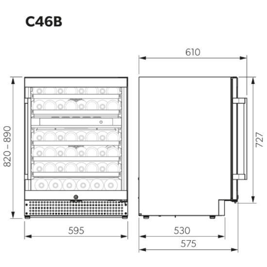 Dometic C46B ตู้แช่ไวน์ 46 ขวด