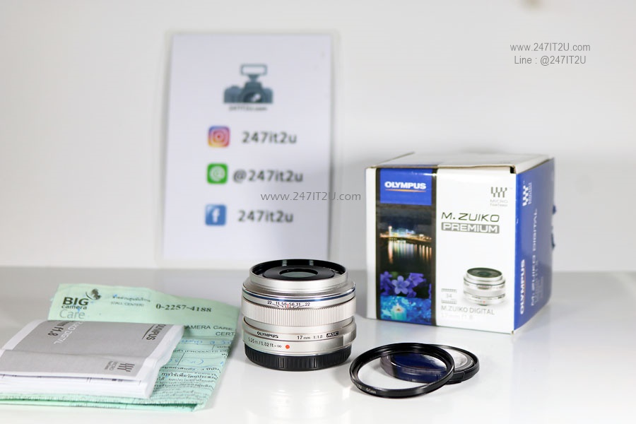 เลนส์ Olympus M.Zuiko 17mm f/1.8 สี silver