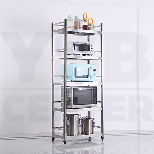 ชั้นวางของสแตนเลส 201 ชั้นวางของอเนกประสงค์ในครัวเรือน ขนาด 5 ชั้น