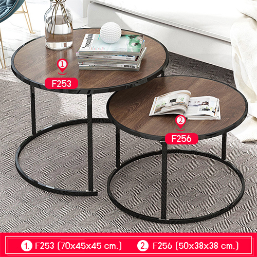 โต๊ะ โต๊ะกลม โต๊ะข้าง โต๊ะอเนกประสงค์ ลายหินอ่อน และลายไม้ ขนาด 50 X 50 x 38 CM.