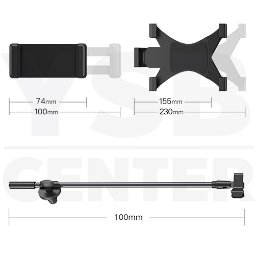 ขาตั้ง ยึดโทรศัพท์มือถือ แท็บเล็ต พร้อมก้านเสียบไมค์ ( สีดำ ) รุ่น J1L002 - J1L003