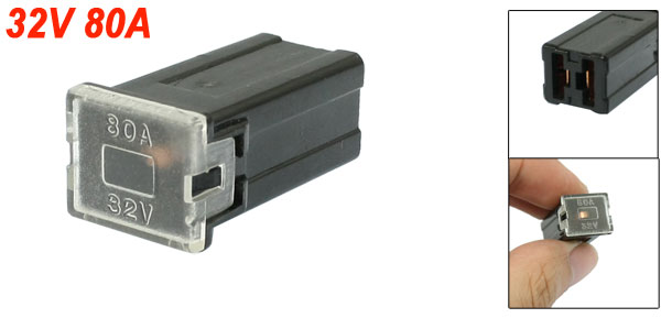 ฟิวส์เมนตัวเมีย 80 แอมป์ สีดำ BLACK ทรงยาว กว้าง 14.3 x ยาว 27 x ฐานกว้าง 12.3 mm FUSE MAIN