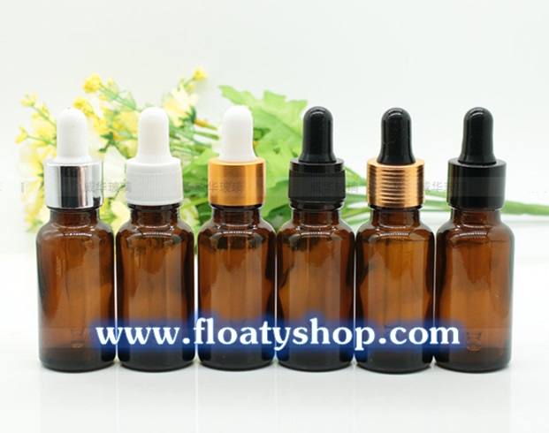 15ml ขวดแก้ว ดรอปเปอร์สีชา