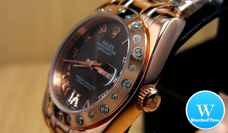 นาฬิกา Rolex Lady-Datejust Pearlmaster 31 mm. Everose gold and diamond