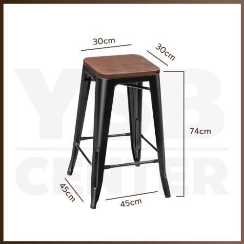 เก้าอี้บาร์ เก้าอี้บาร์สตูล เก้าอี้เคาร์เตอร์ เก้าอี้เหล็กชุบสีอย่างดี ท๊อปไม้