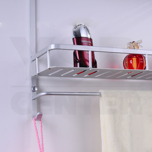 CASSA ชั้นวางของอลูมิเนียม อเนกประสงค์ในห้องน้ำ2ชั้น ติดผนัง 40cm. พร้อมราวแขวนอเนกประสงค์ รุ่น C1L058-ALM-8029-240