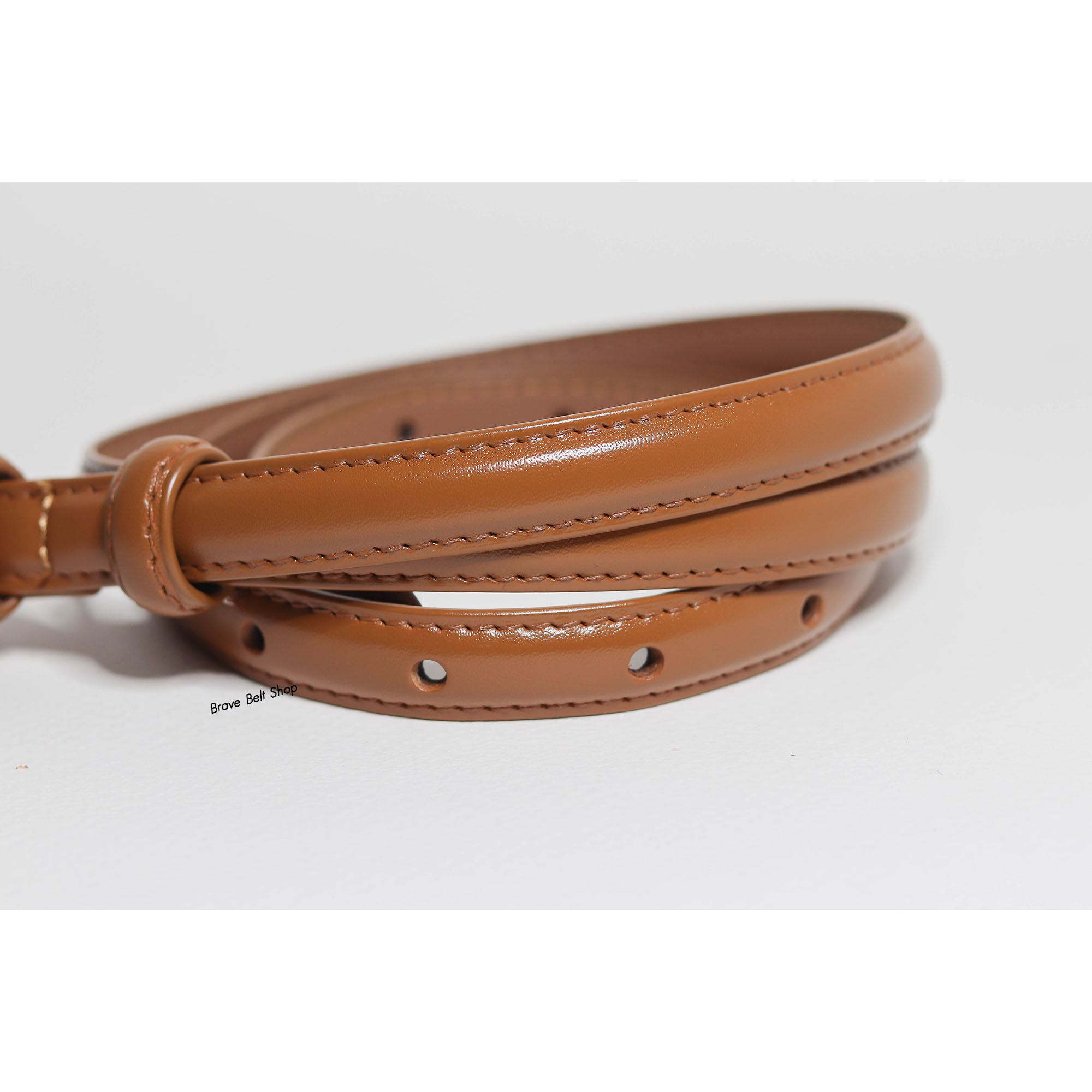 เข็มขัดผู้หญิงเส้นเล็ก สีน้ำตาลสวยมาก