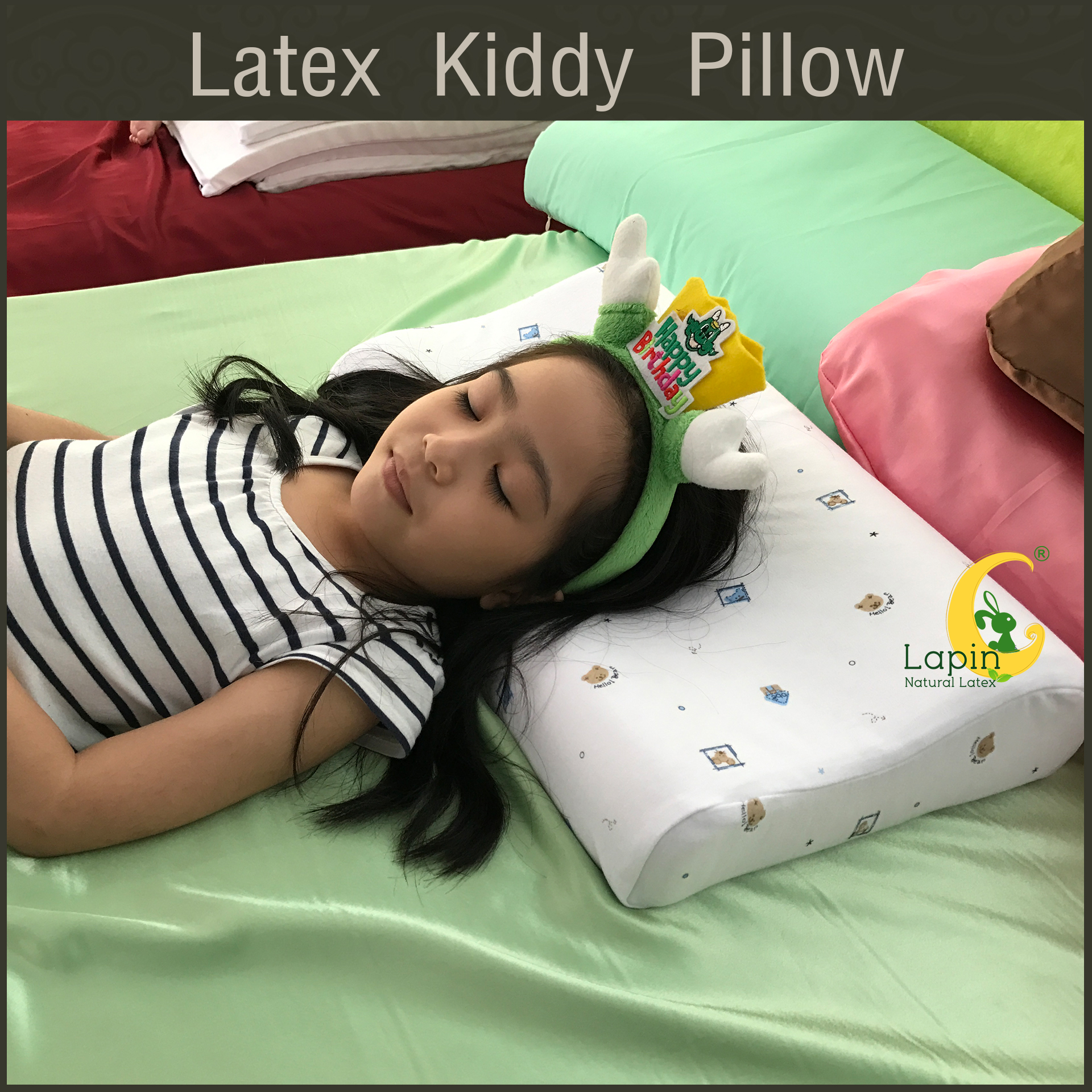 Latex Kiddy Pillow หมอนยางพาราสำหรับเด็ก 3 ขวบขึ้นไป (ลายหมี)