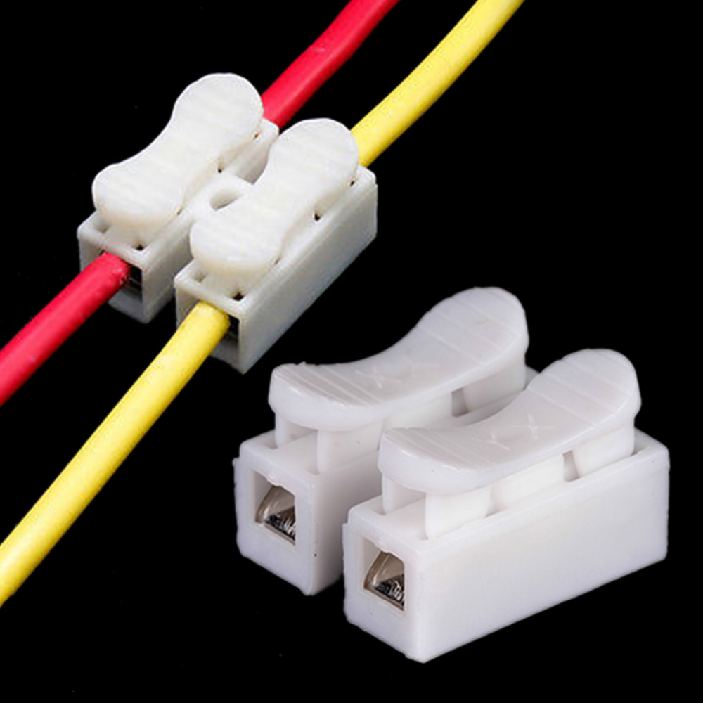 ( 50 ตัวแพ็ค) ข้อต่อสายไฟ 2 PIN เทอร์มินอลบล็อก เทอมินอลสายไฟ push quick cable Connector terminal Wiring Terminal 10A250V. 0.5-2.5 SQ.mm