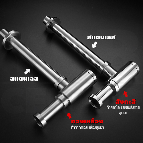 ชุดท่อน้ำทิ้ง ท่อน้ำทิ้งใต้อ่างล้างหน้า ชาร์ปอ่างล้างหน้า ( หัวเรียบ ) รุ่น C1M103 - C1M104