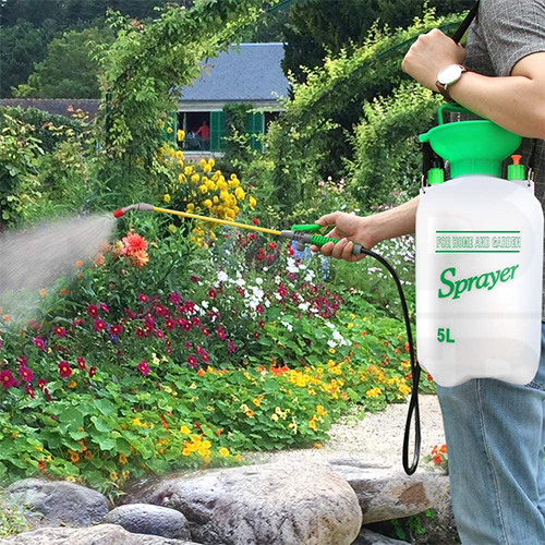 ถังพ่นขนาด 5 ลิตร พร้อมสายฉีด วาล์วปรับแรงดันได้ มีสายสะพาย รุ่น Z004-5L-WG